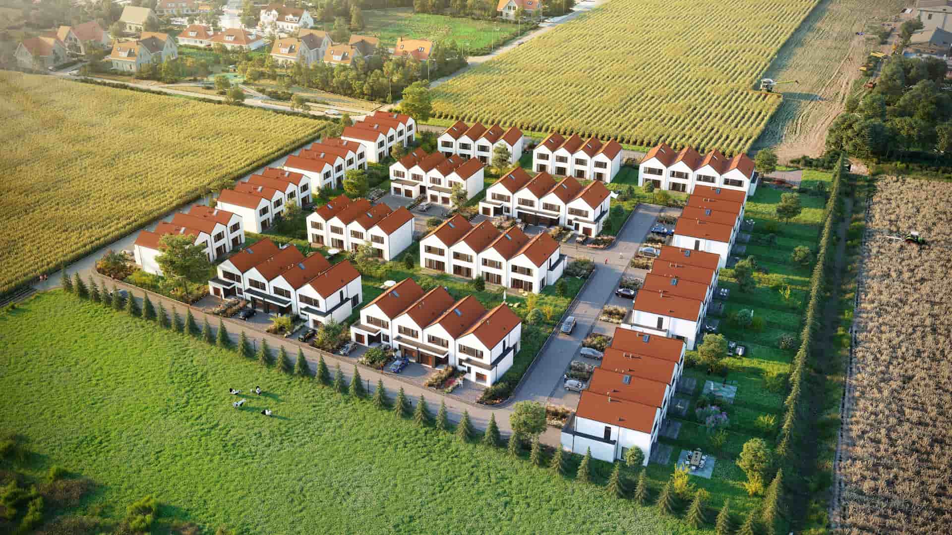 Nowe osiedle na Bielanach Wrocławskich Osiedle szeregówek pod Wrocławiem
